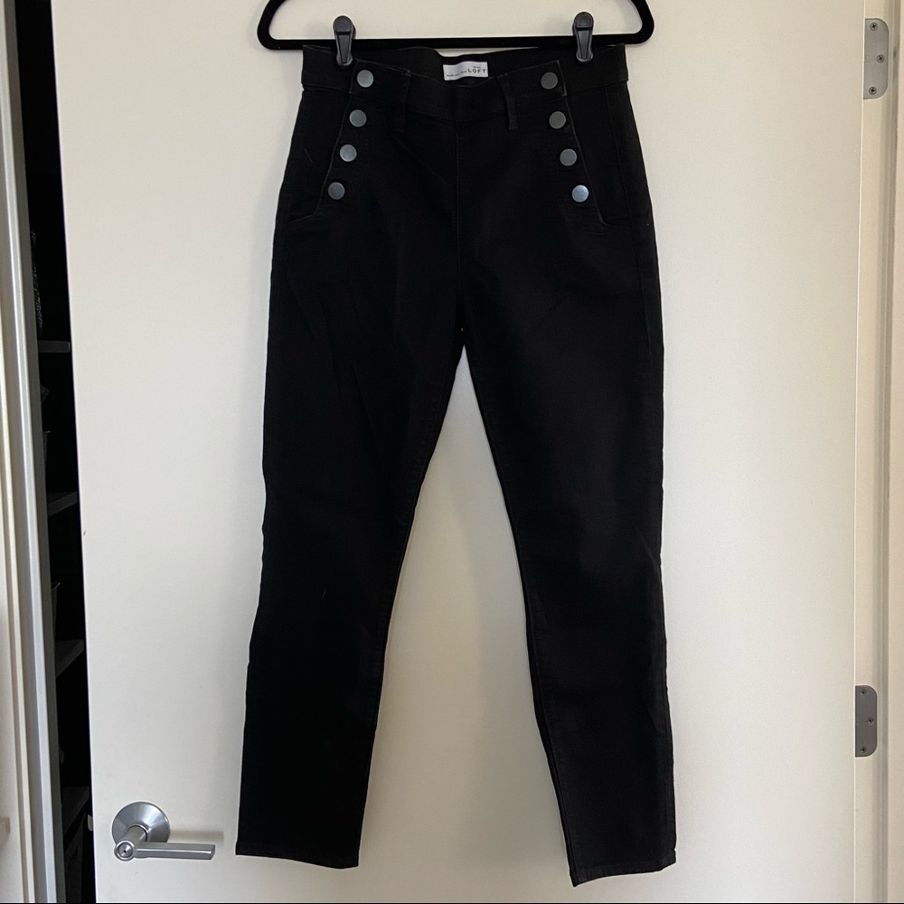 Loft black modern skinny sailor black jeans